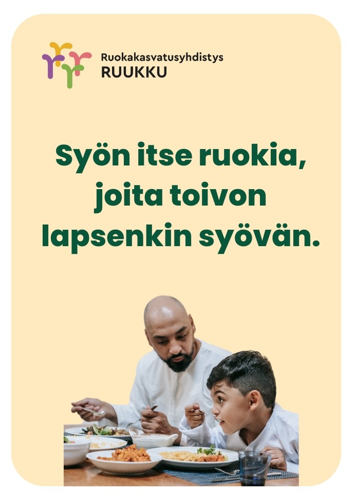 Syön itse ruokia, joita toivon lapsenkin syövän