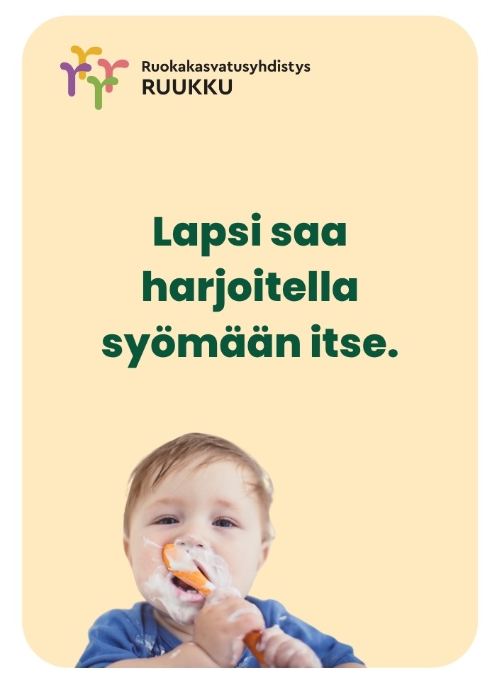 Lapsi saa harjoitella syömään itse