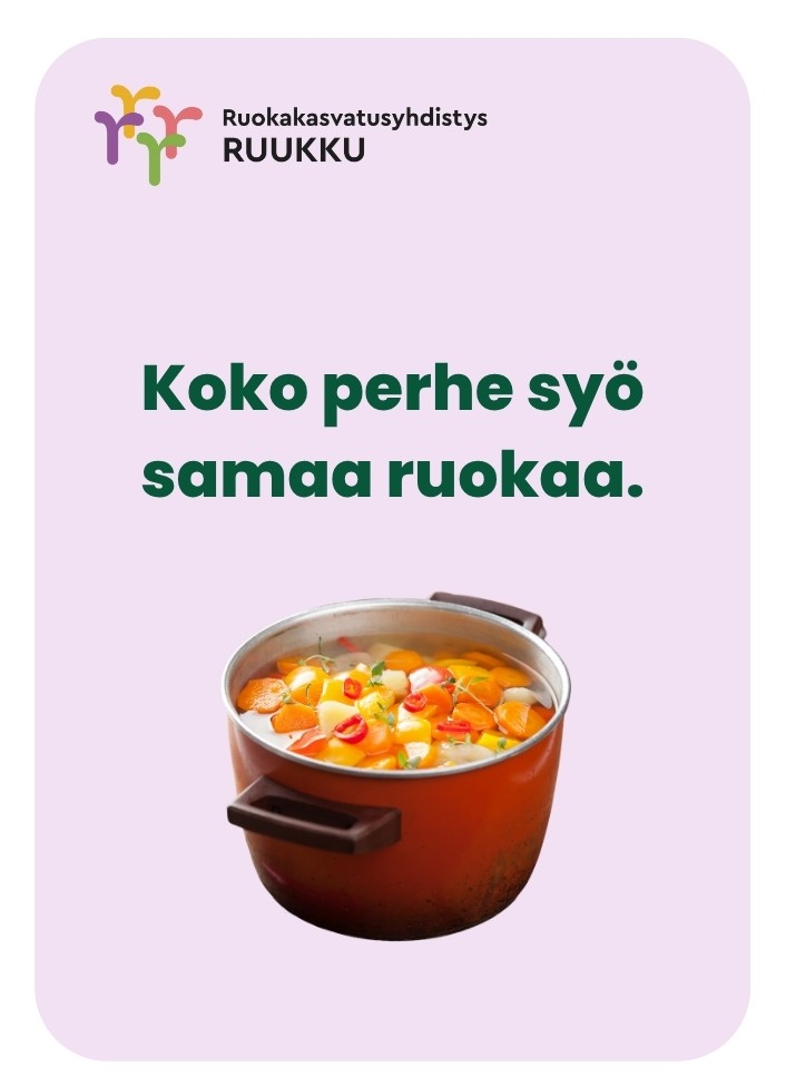 Koko perhe syö samaa ruokaa