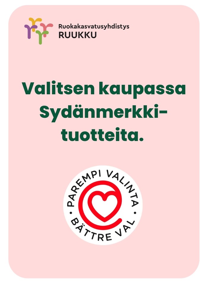 Valitsen kaupassa Sydänmerkki-tuotteita